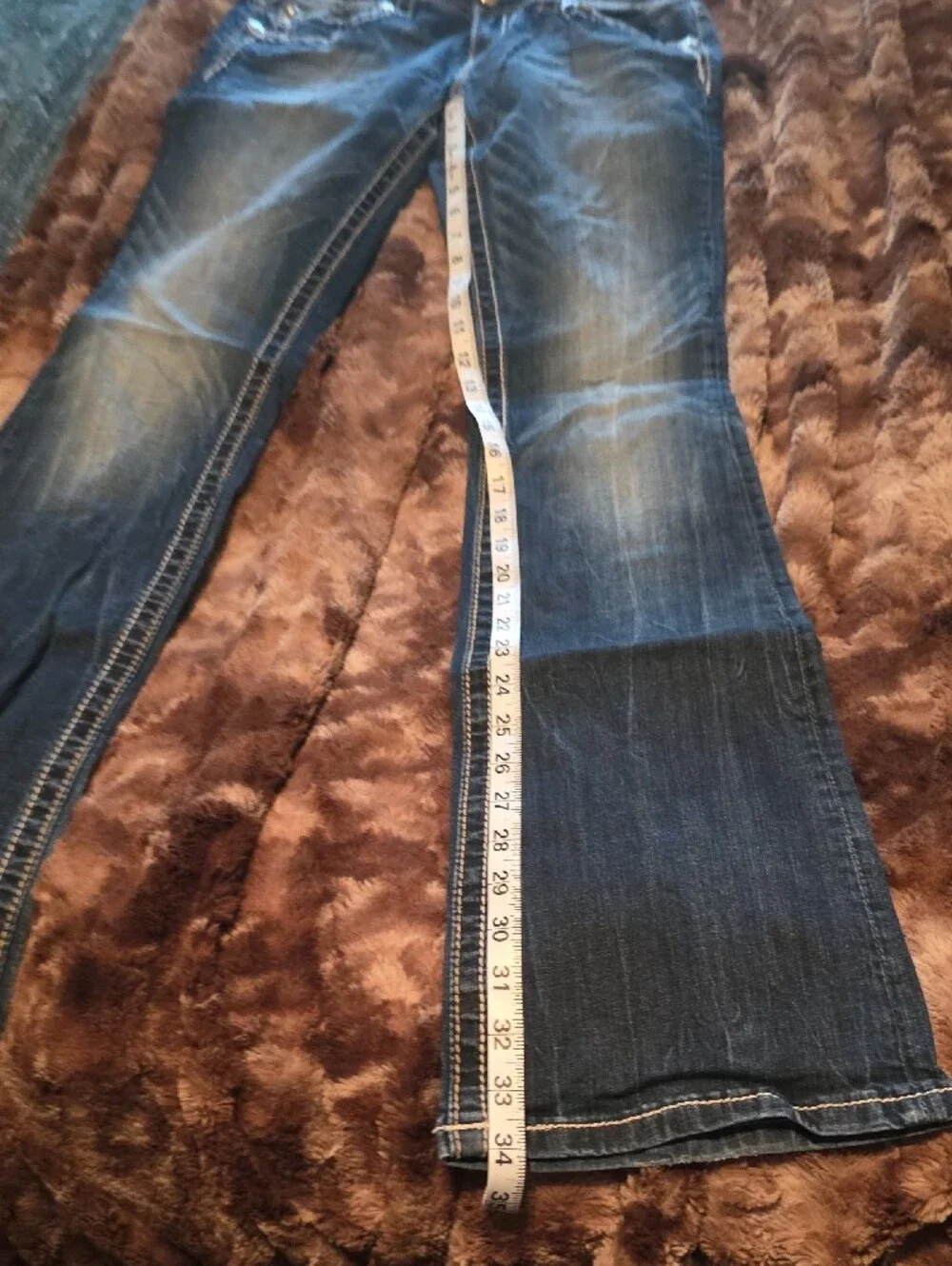 Miss Me Dark Blue Boot Cut Jeans with Embroidered Back Pockets